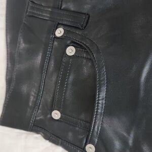 Jcrew new size 27 slim wide leg faux leather pant black